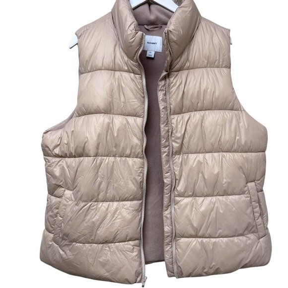Old Navy Puffer Vest Size XXL Zip Front Blush Pink Womens Jacket NWT - Picture 5 of 8